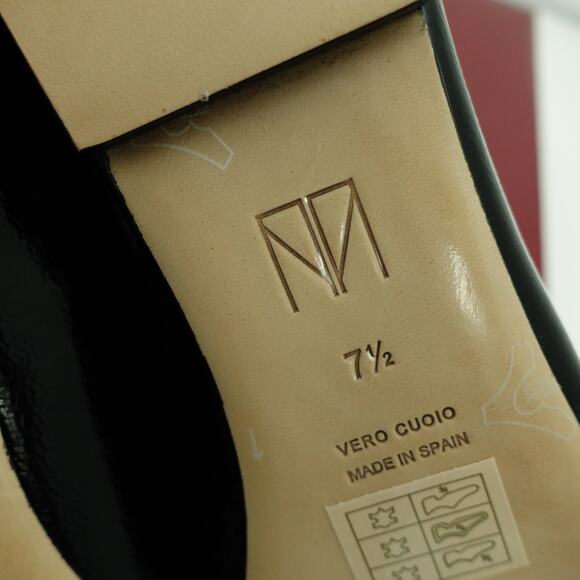 NWT Tamara Mellon Black Patent Leather Slingback Comfort Minimalist Flats 7.5 - Picture 5 of 8